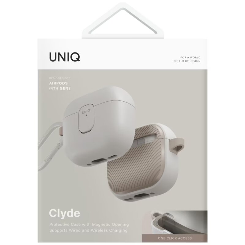 Husa AirPods 4 UNIQ Clyde Series, bej