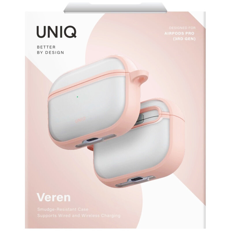 Husa AirPods Pro 3 UNIQ Veren Series, roz