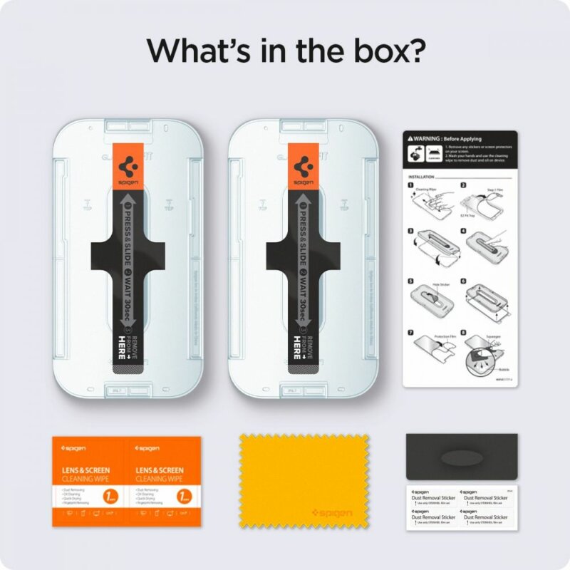 [Pachet 2x] Folie iPhone 17e Spigen Glas.tR EZ Fit, privacy