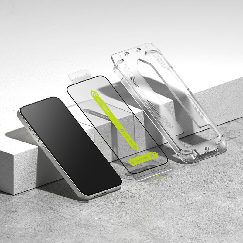 [Pachet 2x] Folie sticla iPhone 17e Ringke Easy Slide Tempered Glass, negru