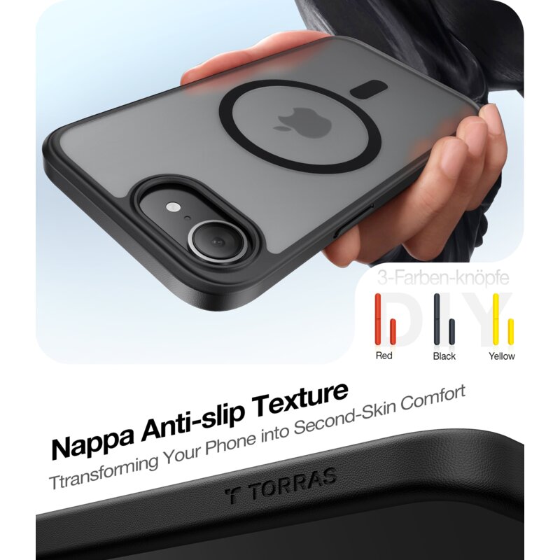 Husa iPhone 17e Torras Guardian Magnetic Series, negru