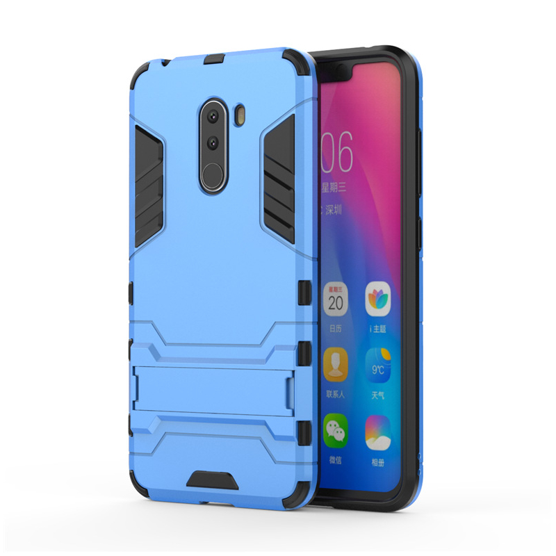 Husa Xiaomi Pocophone F1 Mobster Hybrid Stand Shell – Blue