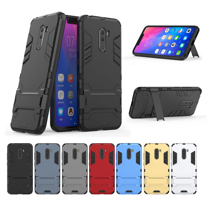 Husa Pocophone F1 Mobster Hybrid Stand Shell – Blue