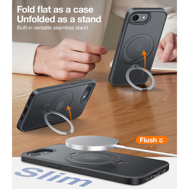 Husa iPhone 17e Torras Ostand Series, negru