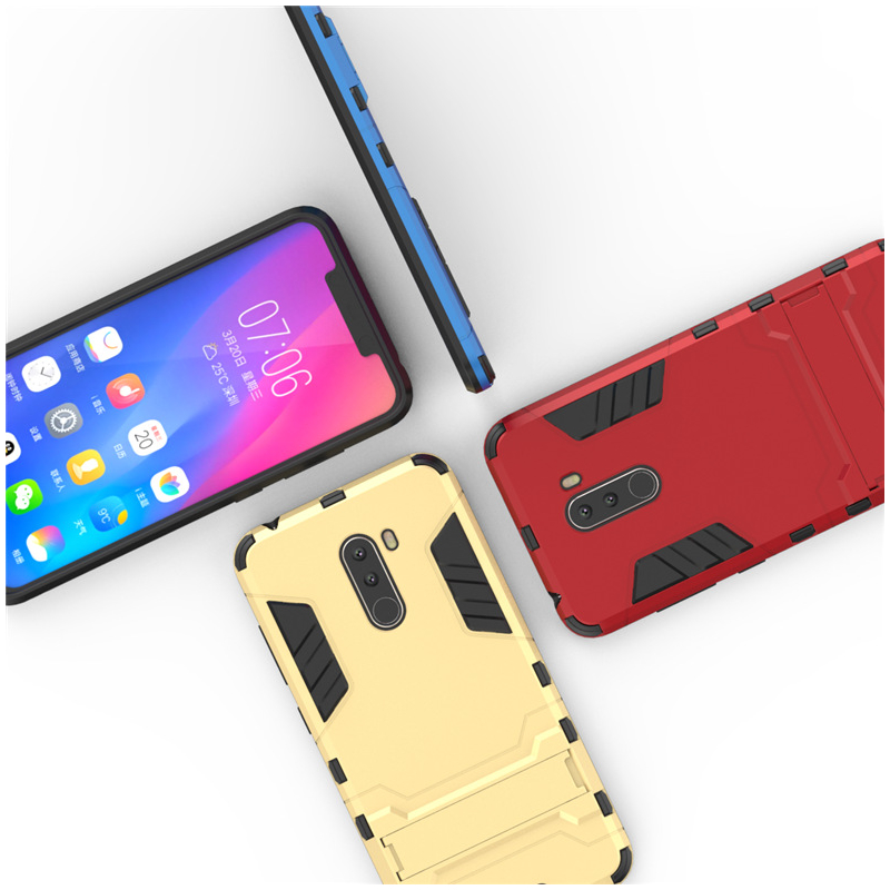 Husa Pocophone F1 Mobster Hybrid Stand Shell – Blue