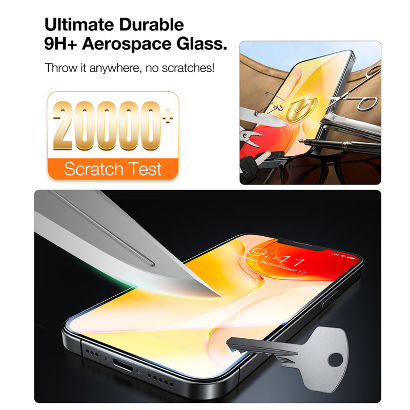 Folie sticla iPhone 17e Torras GlassGo Install Master, negru