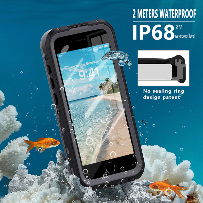 Husa impermeabila iPhone 17e ShellBox Waterproof IP68, negru