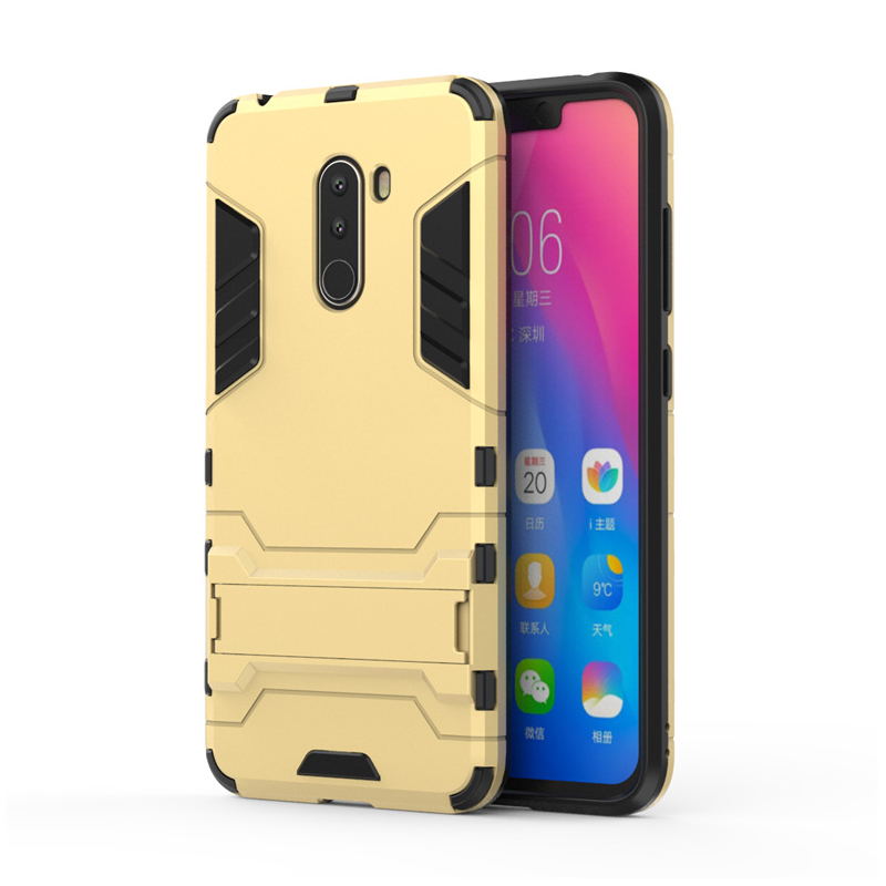 Husa Xiaomi Pocophone F1 Mobster Hybrid Stand Shell – Royal Gold