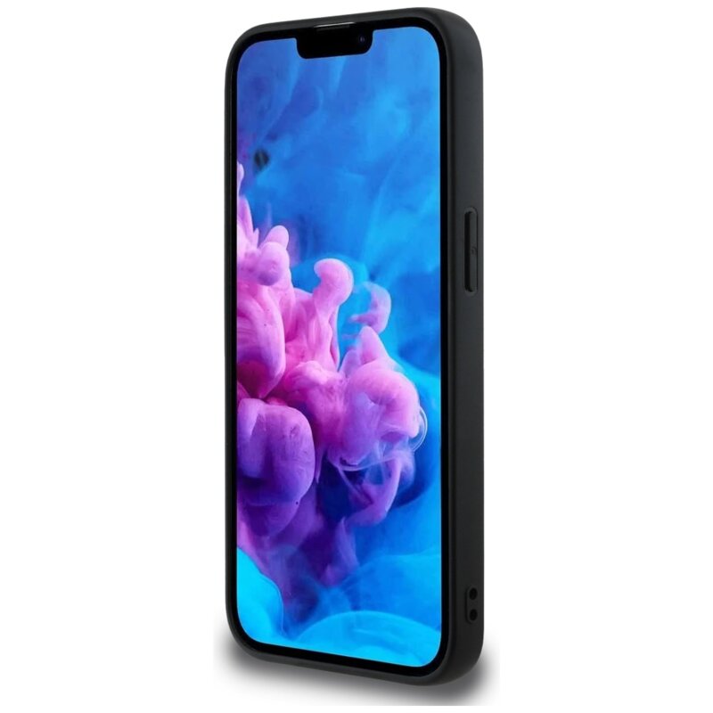 Husa Guess Glitter Fixed Big 4G iPhone 17e cu sclipici, negru, GUHCPSE4HG4SGK