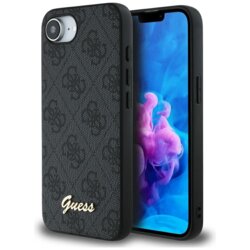 Husa originala Guess iPhone 16e Hardcase 4G Script Logo, negru, GUHMPSE4HG4SHK