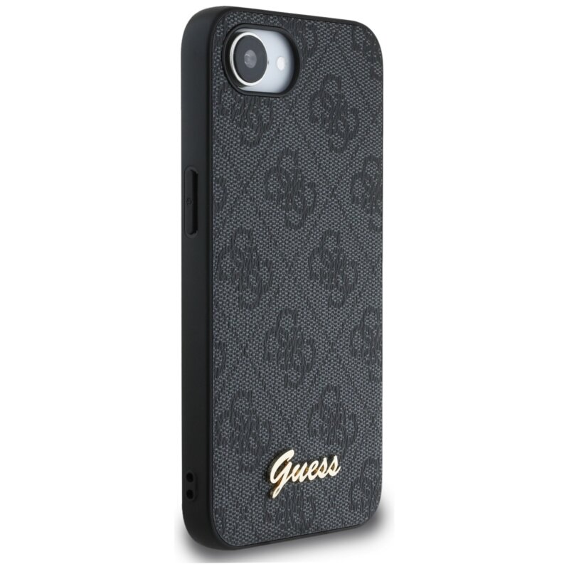 Husa originala Guess iPhone 16e Hardcase 4G Script Logo, negru, GUHMPSE4HG4SHK