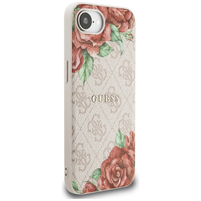 Husa originala Guess iPhone 17e Hardcase 4G Flower Print MagSafe, roz, GUHMPSE4P4ROPEMCP