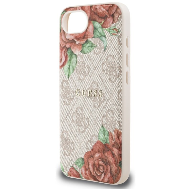 Husa originala Guess iPhone 17e Hardcase 4G Flower Print MagSafe, roz, GUHMPSE4P4ROPEMCP