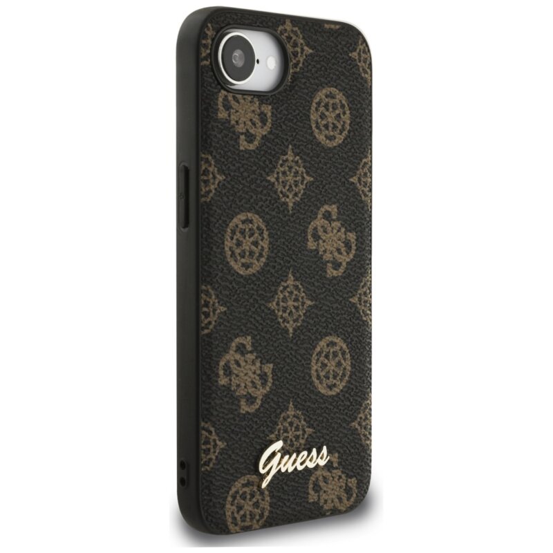 Husa iPhone 17e Guess Peony Script MagSafe, negru, GUHMPSE4PGPYSK