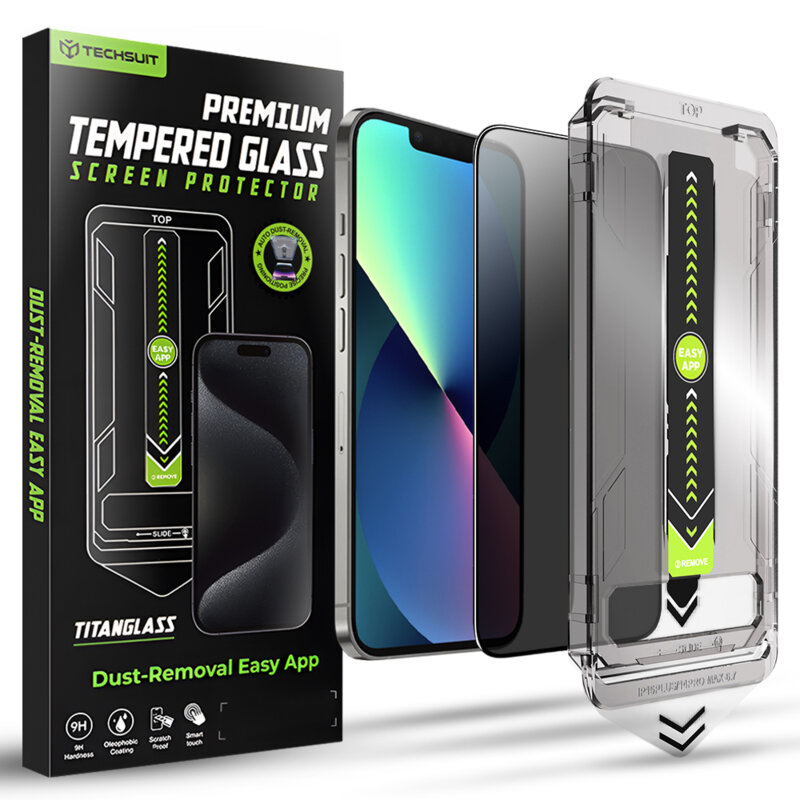 Folie iPhone 17e Techsuit TitanGlass FullCover, privacy
