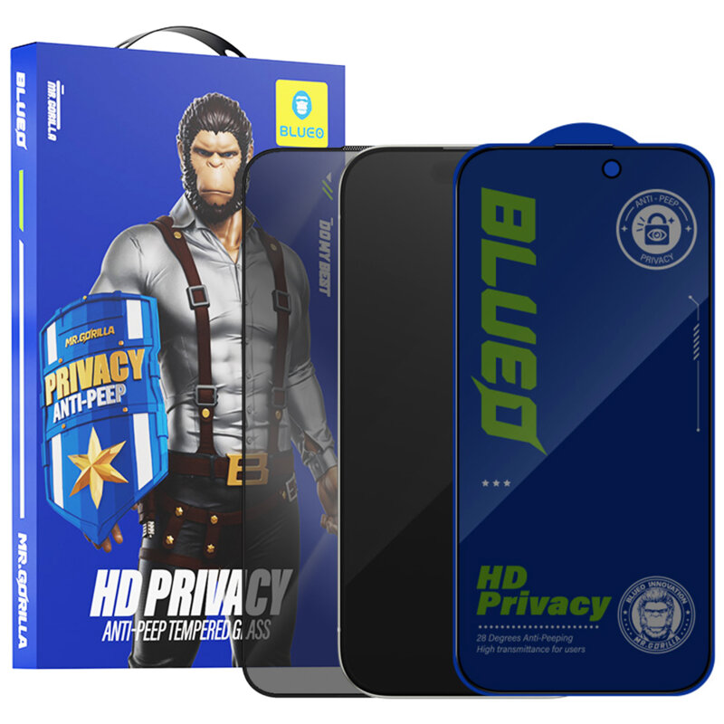 Folie iPhone 17e Blueo Anti-Peep Privacy Glass, negru