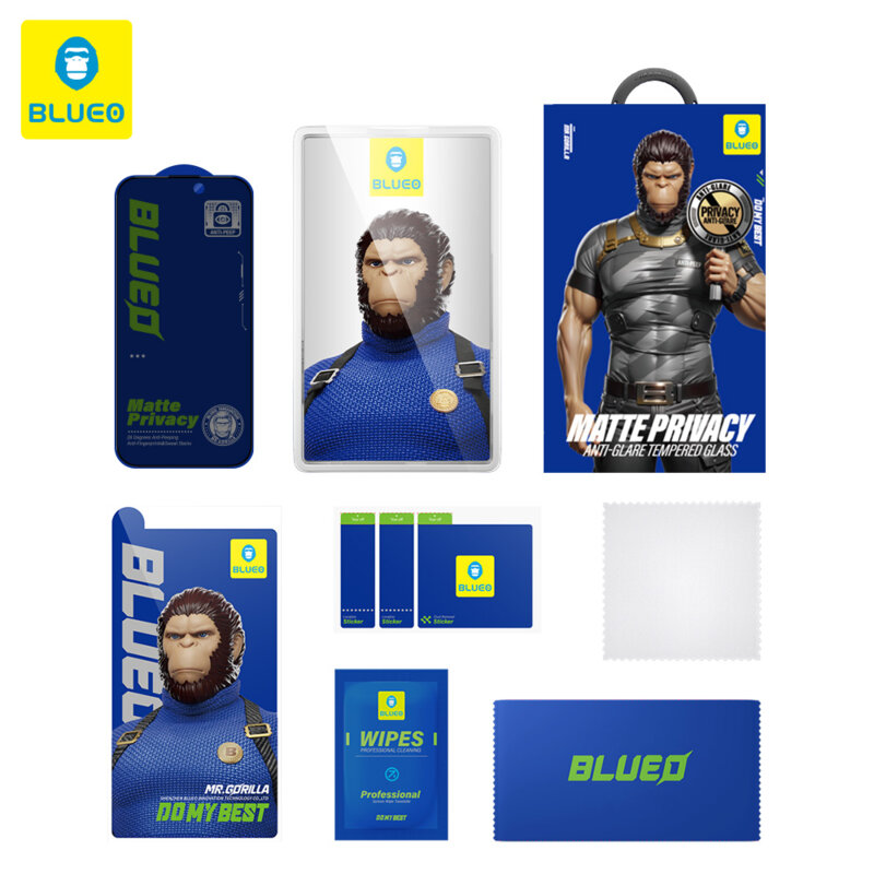 Folie iPhone 17e Blueo Anti-Peep Privacy Glass, negru mat