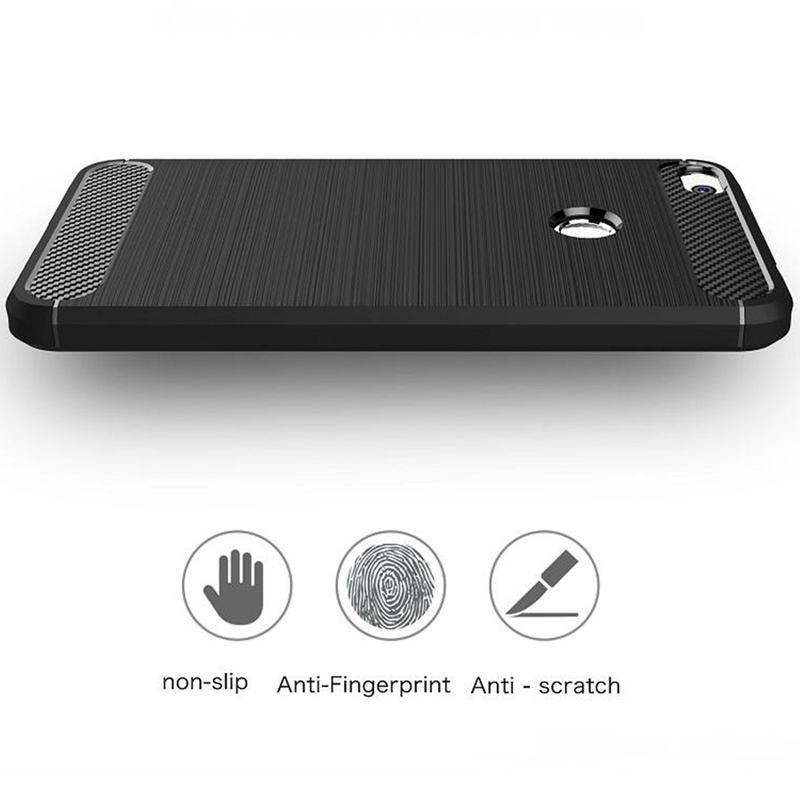 Husa Huawei P9 Lite 2017, P8 Lite 2017 Techsuit Carbon Silicone, negru