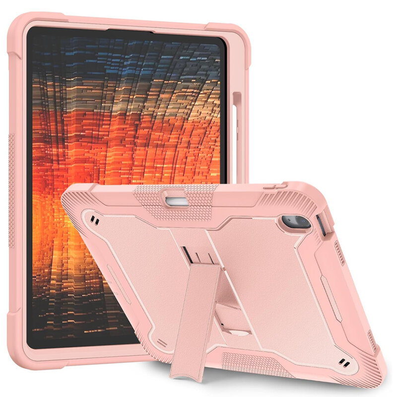 [Pachet 360°] Husa + folie sticla iPad Air 13 (2026) Techsuit Rugged TabShell, roz