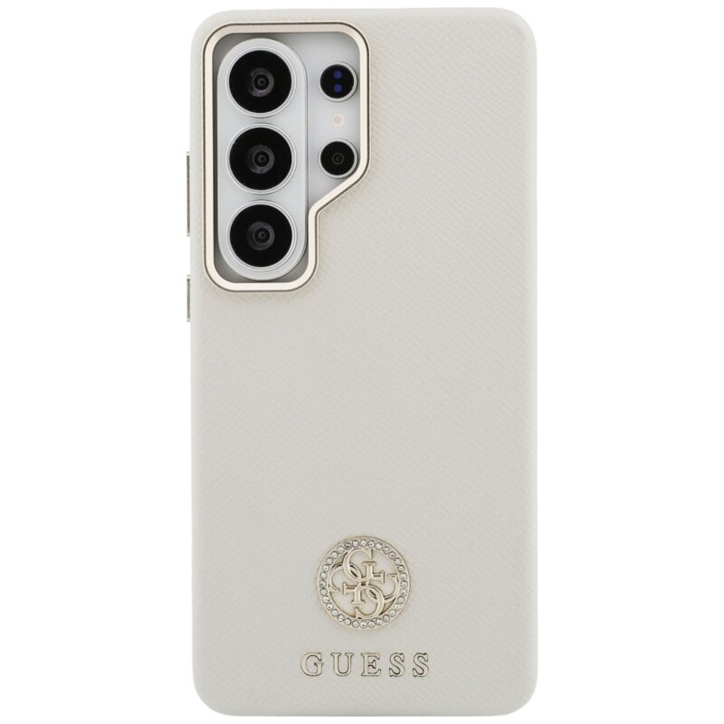 Husa originala Guess Samsung Galaxy S26 Ultra Rhinestone Round Logo MagSafe, bej, GUHMS26LPGCRMDEE