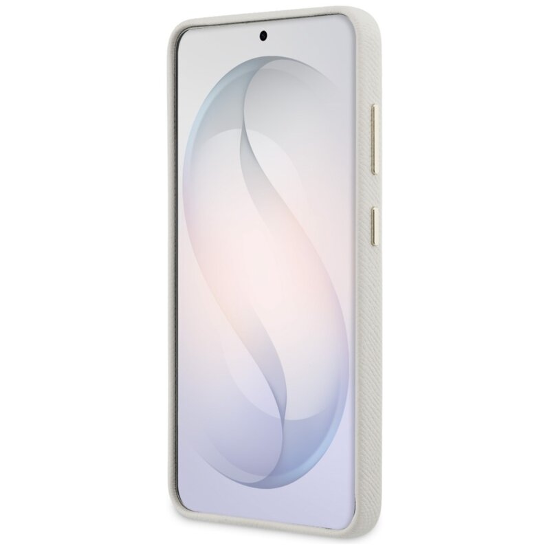 Husa originala Guess Samsung Galaxy S26 Rhinestone Round Logo MagSafe, bej, GUHMS26SPGCRMDEE