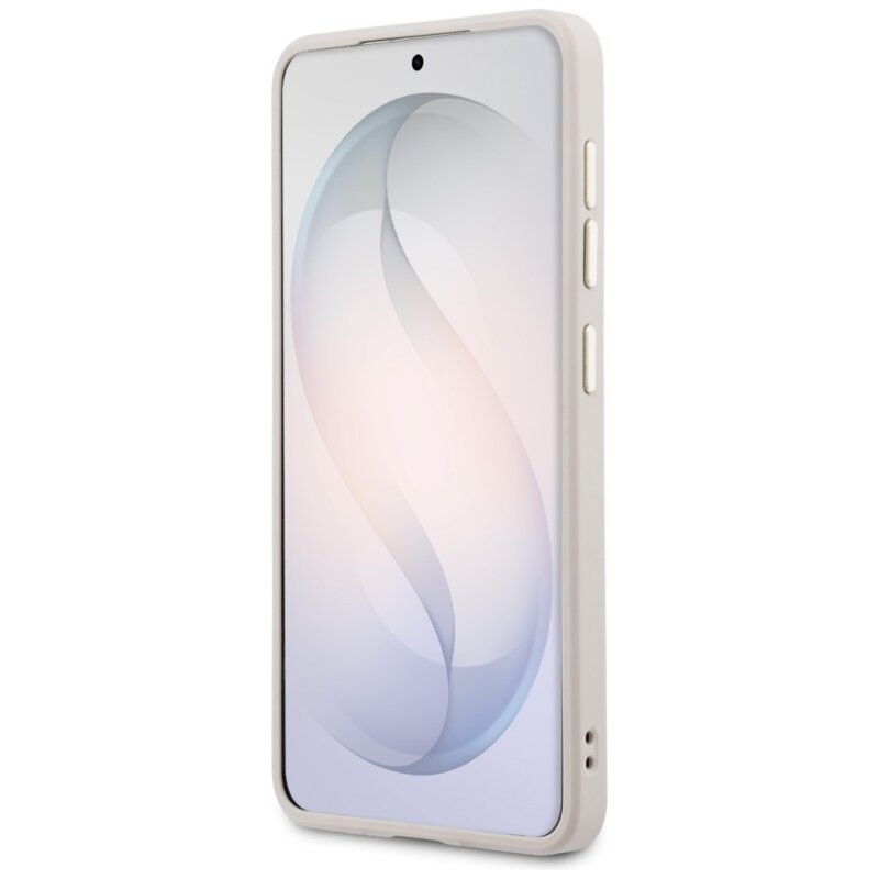 Husa Guess Saffiano Peony Embossed Ring MagSafe Samsung Galaxy S26, roz, GUHMS26SPSAMSECP