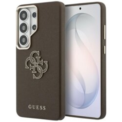 Husa Samsung Galaxy S26 Ultra Guess Grained Big 4G Metal Logo, maro, GUHCS26L5PS4RGGW