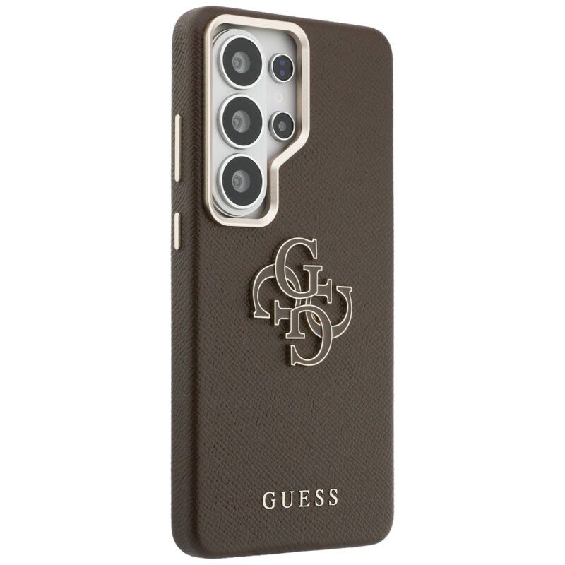 Husa Samsung Galaxy S26 Ultra Guess Grained Big 4G Metal Logo, maro, GUHCS26L5PS4RGGW
