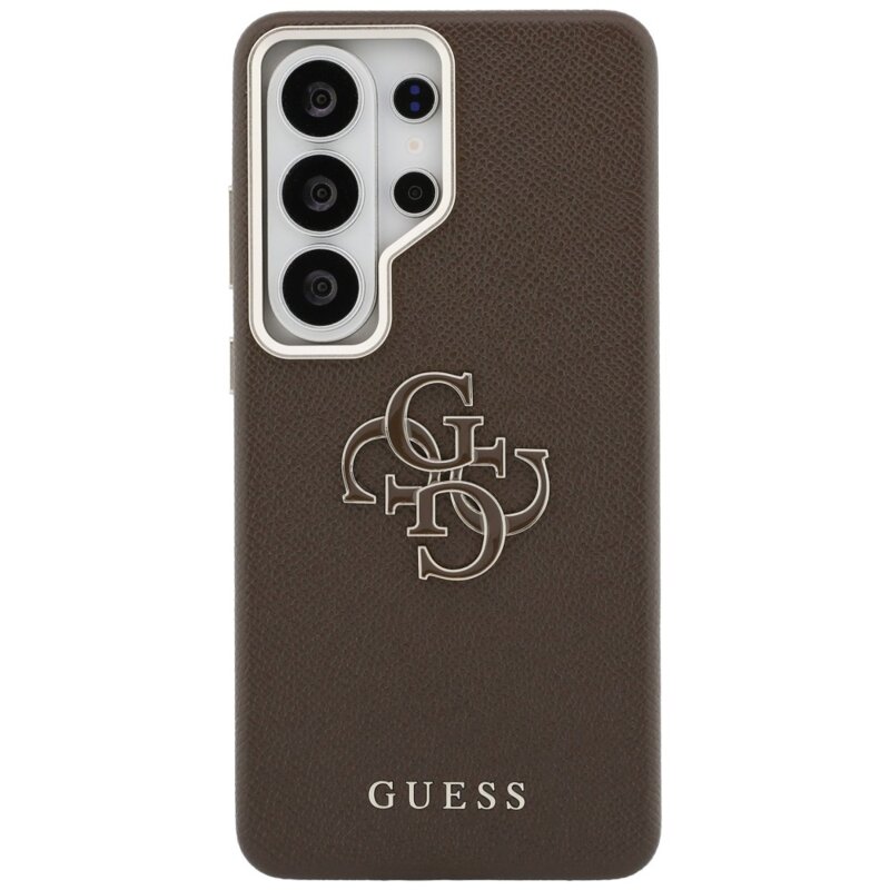 Husa Samsung Galaxy S26 Ultra Guess Grained Big 4G Metal Logo, maro, GUHCS26L5PS4RGGW
