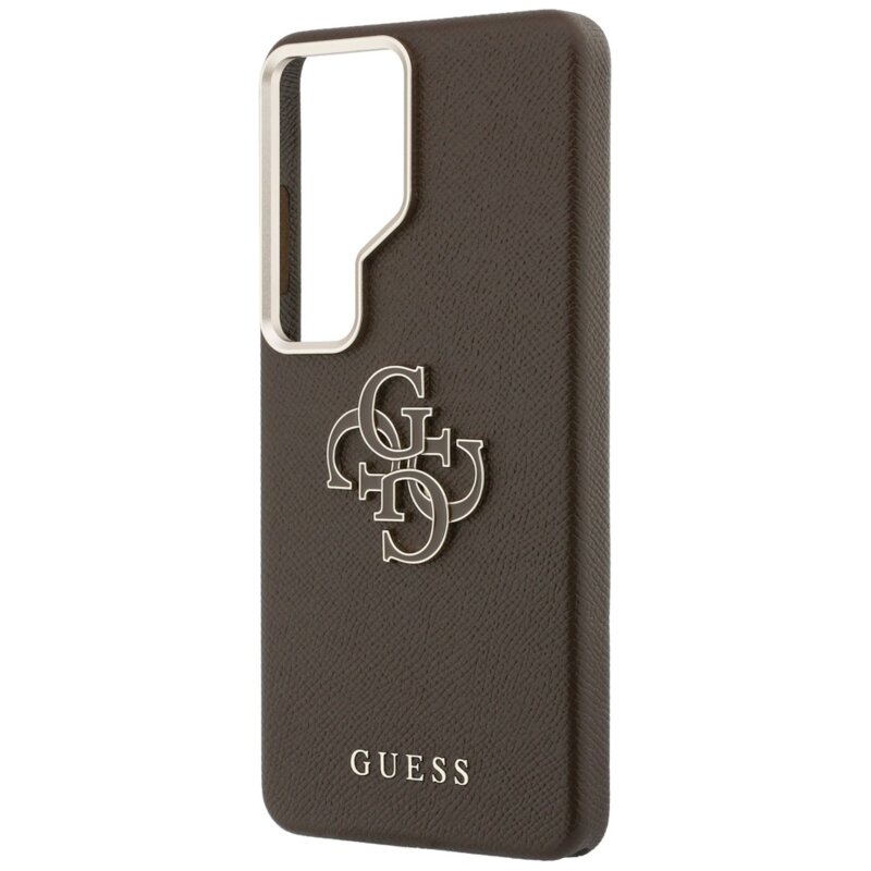 Husa Samsung Galaxy S26 Ultra Guess Grained Big 4G Metal Logo, maro, GUHCS26L5PS4RGGW