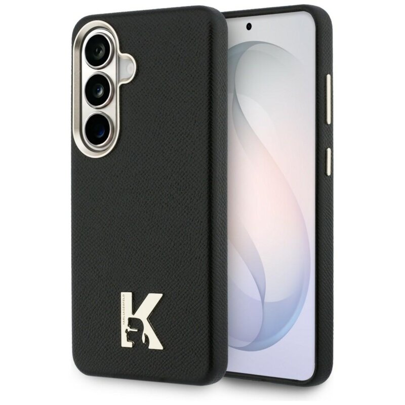 Husa Samsung Galaxy S26 Karl Lagerfeld Wrapped Grained Leather MagSafe, negru, KLHMS26S5PGFKHGK