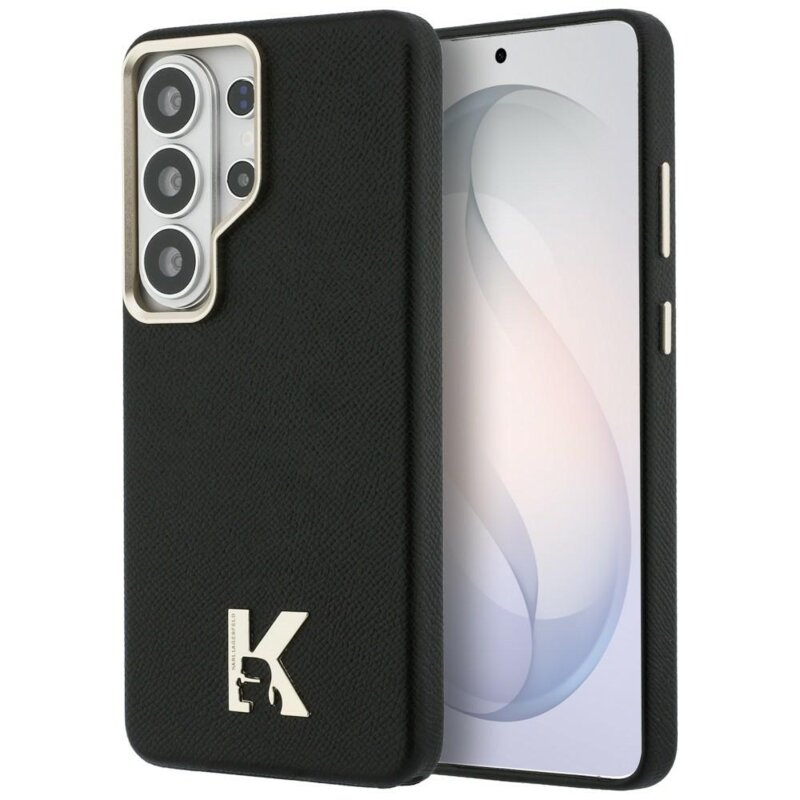 Husa Samsung Galaxy S26 Ultra Karl Lagerfeld Wrapped Grained Leather MagSafe, negru, KLHMS26L5PGFKHGK
