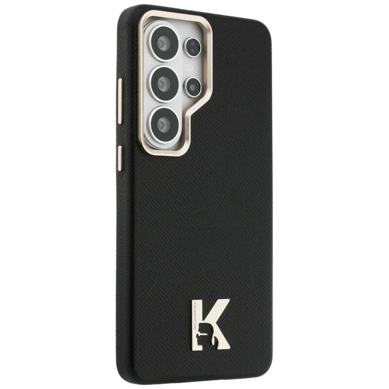 Husa Samsung Galaxy S26 Ultra Karl Lagerfeld Wrapped Grained Leather MagSafe, negru, KLHMS26L5PGFKHGK