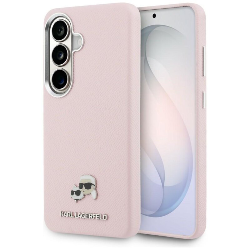 Husa Samsung Galaxy S26 Karl Lagerfeld Wrapped Grained Leather MagSafe, roz, KLHMS26S6PFKCLP