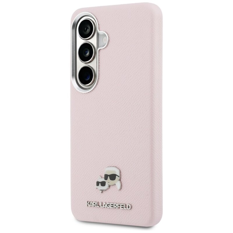 Husa Samsung Galaxy S26 Karl Lagerfeld Wrapped Grained Leather MagSafe, roz, KLHMS26S6PFKCLP