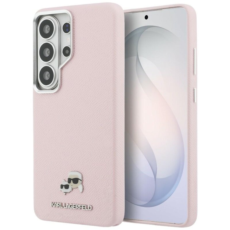 Husa Samsung Galaxy S26 Ultra Karl Lagerfeld Wrapped Grained Leather MagSafe, roz, KLHMS26L6PFKCLP