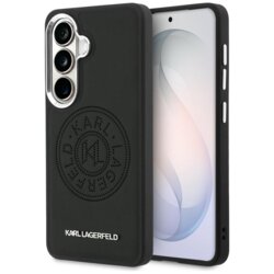 Husa Samsung Galaxy S26 Plus Karl Lagerfeld Wrapped Leather with Karl Round Point Logo MagSafe, negru, KLHMS26MPSKRPMK