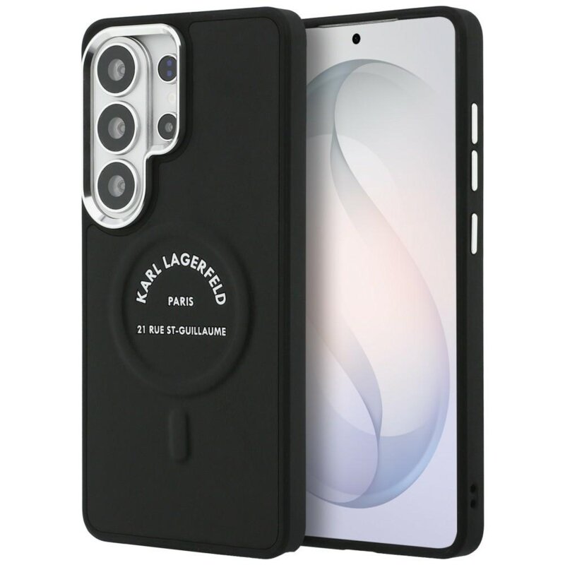 Husa Samsung Galaxy S26 Ultra Karl Lagerfeld Wrapped Leather with Karl RSG Logo MagSafe, KLHMS26LPSKRSGEK, negru