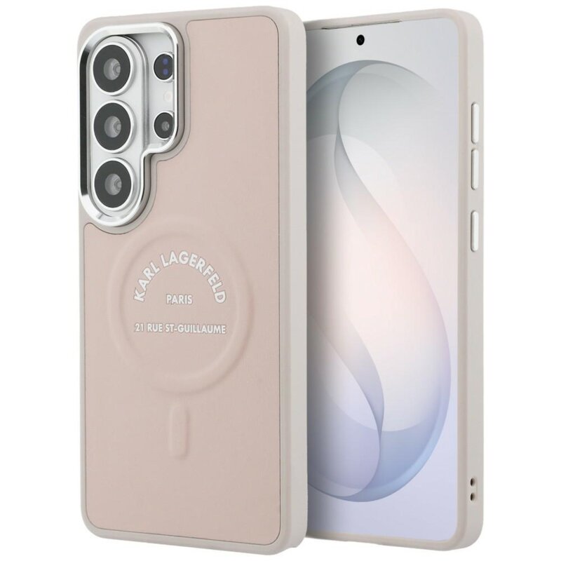 Husa Samsung Galaxy S26 Ultra Karl Lagerfeld Wrapped Leather with Karl RSG Logo MagSafe, KLHMS26LPSKRSGEP, roz