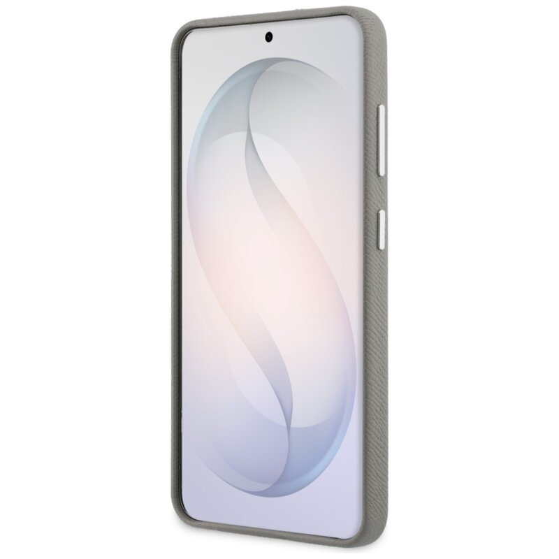 Husa originala Samsung Galaxy S26 Karl Lagerfeld Wrapped Leather Saffiano with with K&C Head Pin, KLHCS26SPSFDHPOG, gri