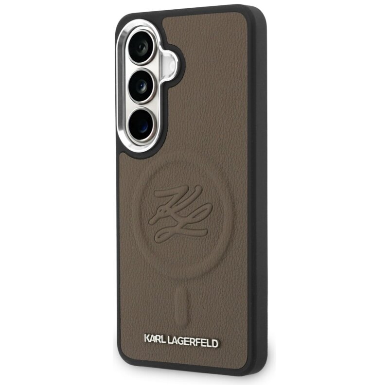 Husa Samsung Galaxy S26 Karl Lagerfeld Leather with Initial Logo Debossed MagSafe, KLHMS26SPGFKLRDW, maro