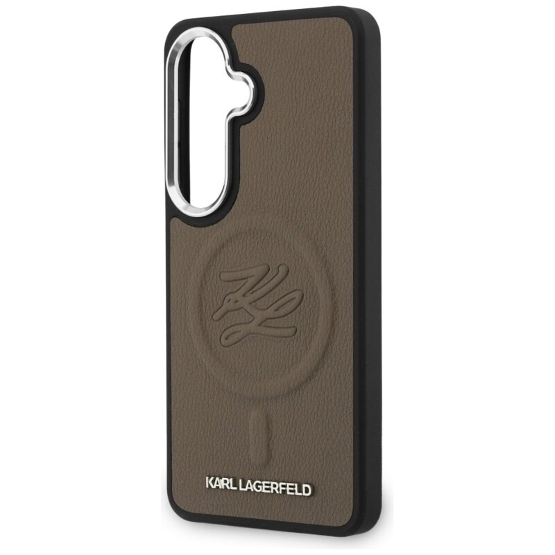 Husa Samsung Galaxy S26 Karl Lagerfeld Leather with Initial Logo Debossed MagSafe, KLHMS26SPGFKLRDW, maro