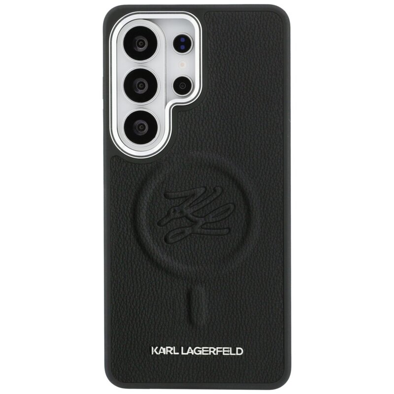 Husa Samsung Galaxy S26 Ultra Karl Lagerfeld Leather with Initial Logo Debossed MagSafe, KLHMS26LPGFKLRDK, negru