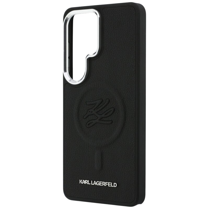 Husa Samsung Galaxy S26 Ultra Karl Lagerfeld Leather with Initial Logo Debossed MagSafe, KLHMS26LPGFKLRDK, negru