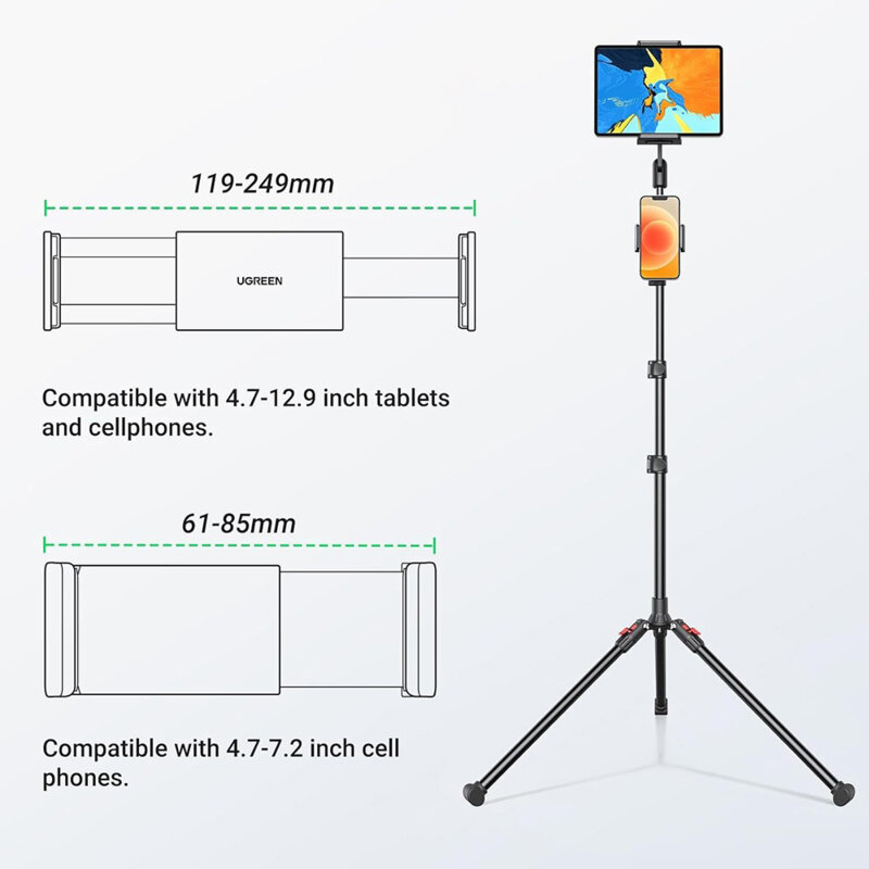Trepied pentru telefon si tabeta 174cm, 4.7-12.9