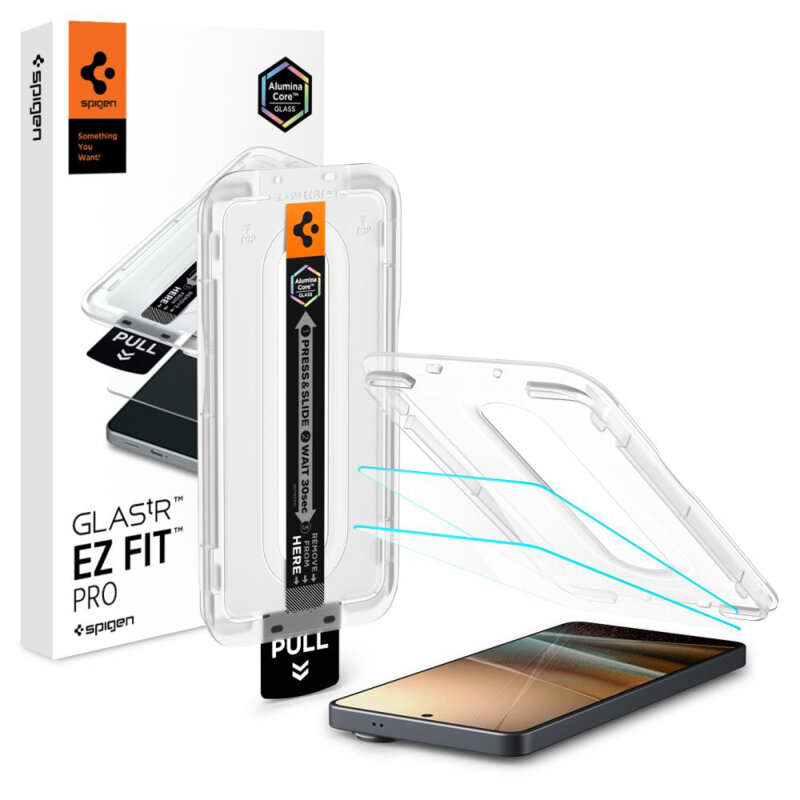 [Pachet 2x] Folie Samsung Galaxy S26 Ultra Spigen Glas.tR EZ Fit Pro Anti-Reflection, transparenta