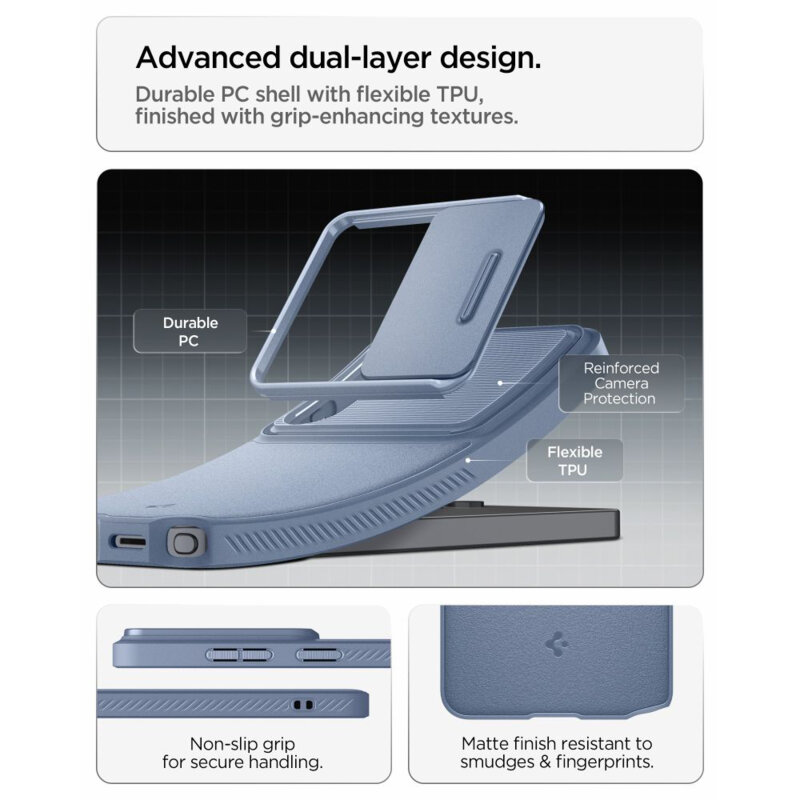 Husa Samsung Galaxy S26 Ultra Spigen Optik Armor, albastru