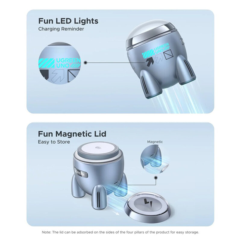 Statie de incarcare wireless Qi2, 25W Ugreen, albastru, 65300