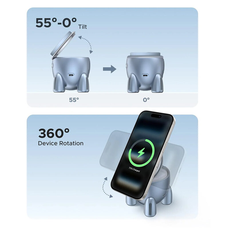 Statie de incarcare wireless Qi2, 25W Ugreen, albastru, 65300