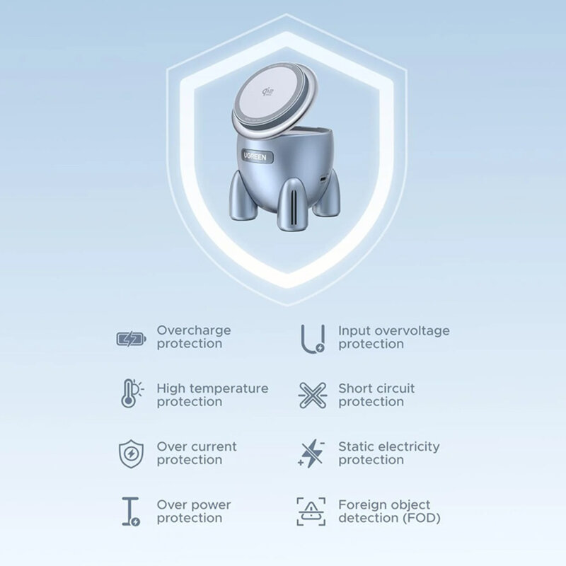 Statie de incarcare wireless Qi2, 25W Ugreen, albastru, 65300